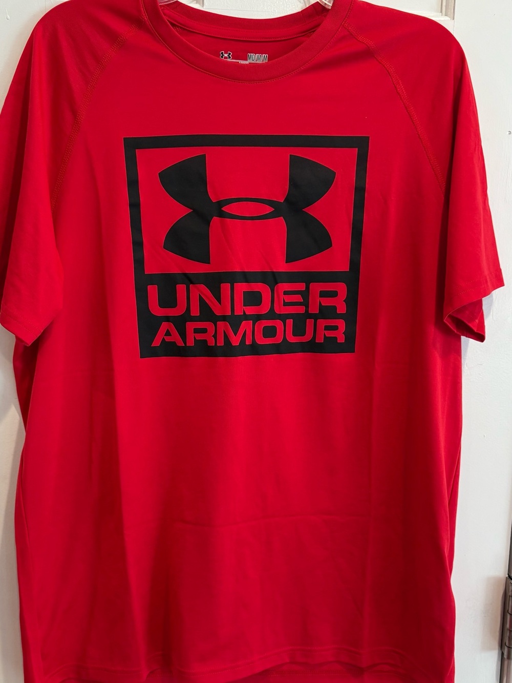 Under Armour Red Short Sleeve Tee with Black Logo